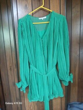 Endless Rose Dress Green Polka Dot